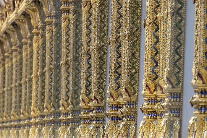 Framed Print : Columns with mosaic decorations (Lai Kranok) Framed Print : Columns with mosaic decorations (Lai Kranok)