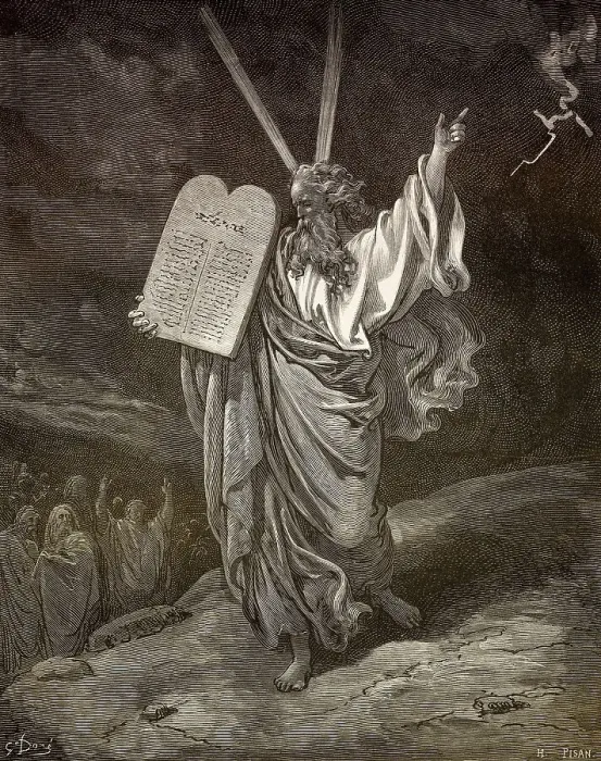Framed Print : Ten Commandments, Moses descending from Mount Sinai Framed Print : Ten Commandments, Moses descending from Mount Sinai