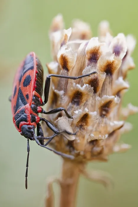Framed Print : Common fire bug, Pyrrhocoris apterus Framed Print : Common fire bug, Pyrrhocoris apterus