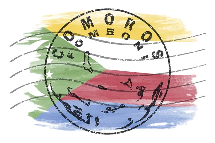 Framed Print : Comoros Fomboni Round Seal Map Design