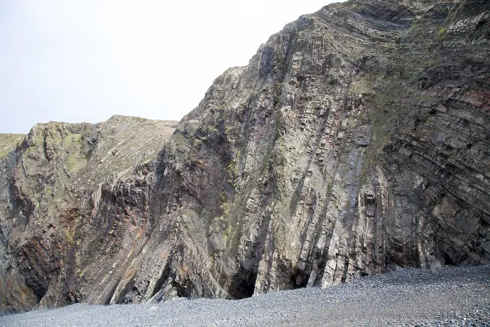 Framed Print : Complex folding of sedimentary rock strata in coastal cliffs at Hartland Quay Framed Print : Complex folding of sedimentary rock strata in coastal cliffs at Hartland Quay