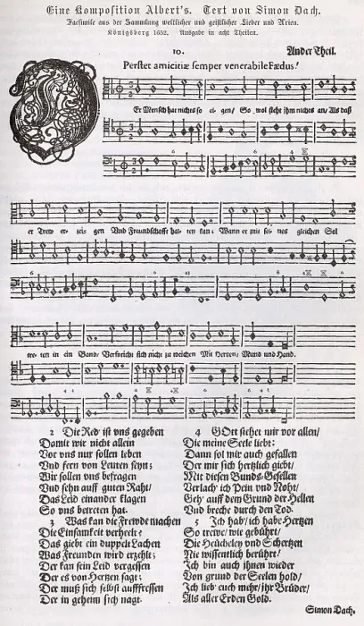 Framed Print : Composition by Albert, text by Simon Dach