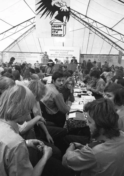 Framed Print : The congress of the DKP-affiliated Socialist German Workers Youth (SDAJ) on 11