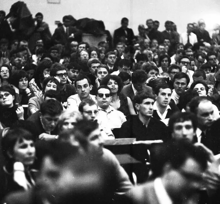 Framed Print : Congress of the student organisation SDS Sozialisischer Deutscher Studentenbund at the University of Frankfurt / M