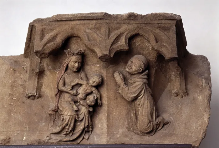 Framed Print : Console from the cloister, St Bernard honours the Virgin Mary