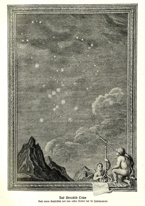 Framed Print : The constellation Orion, After a copper engraving from the first third of the 18th century