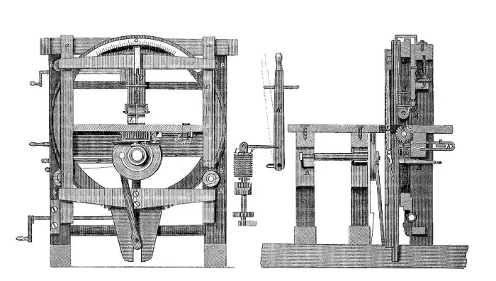Framed Print : Construction of a machine that cuts wood into bends and sloping surfaces