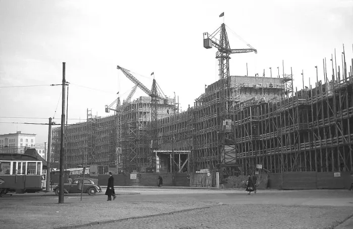 Framed Print : Construction site, 1954, ring development Rossplatz