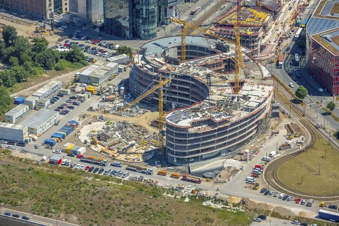 Framed Print : Construction site for the new TRIVAGO headquarters on KesselstraBe by Ed Framed Print : Construction site for the new TRIVAGO headquarters on KesselstraBe by Ed
