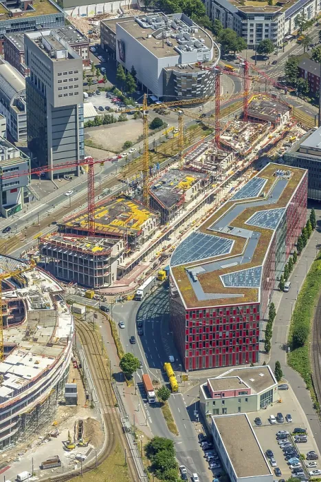 Framed Print : Construction site for the new TRIVAGO headquarters on KesselstraBe by Ed