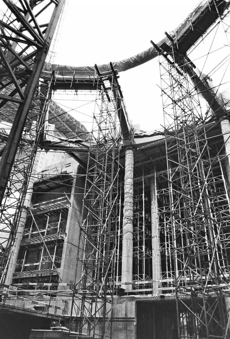 Framed Print : Construction site of the Reichstag building in January 1997 inside