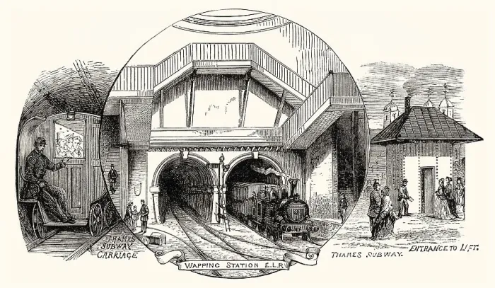 Framed Print : Construction of the Thames Tunnel, London, 1843 Framed Print : Construction of the Thames Tunnel, London, 1843