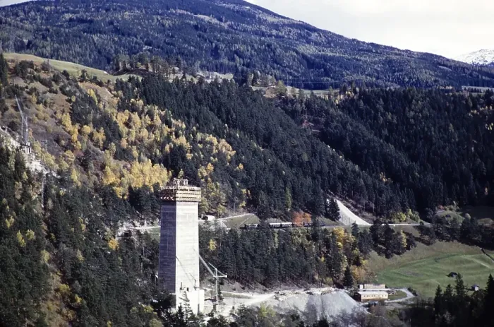 Framed Print : Construction work on the Europabruecke bridge south of Innsbruck, Brenner motorway, Tyrol, Austria, Europe, photographed in 1960, Europe