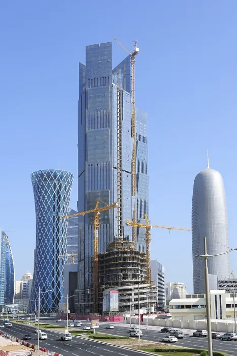 Framed Print : Construction work on Palm Tower at Majlis Al Taawon Street