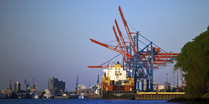 Framed Print : Container ship MSC Cornelia at the Burchardkai container terminal with the Elbphilharmonie concert hall