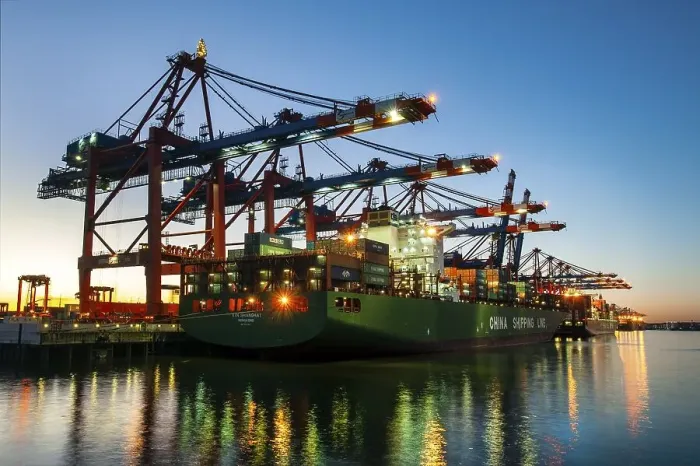 Framed Print : Container ship Xin Shanghai at Eurogate in the Hamburg container port Framed Print : Container ship Xin Shanghai at Eurogate in the Hamburg container port