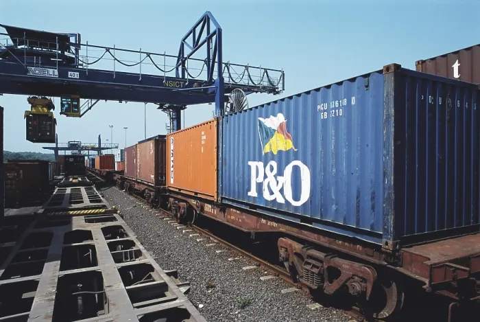 Framed Print : Containers loading on railway, NHAVA SEVA, India