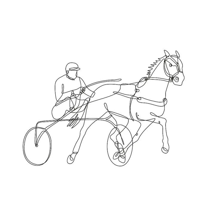 Framed Print : Continuous line drawing illustration of a jockey Framed Print : Continuous line drawing illustration of a jockey