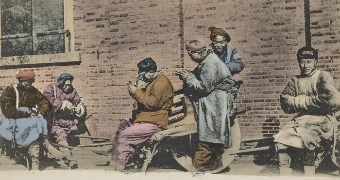 Framed Print : Coolies, day labourers, at a rest