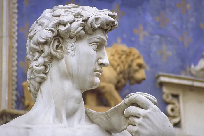 Framed Print : Copy of the David sculpture, detail Framed Print : Copy of the David sculpture, detail