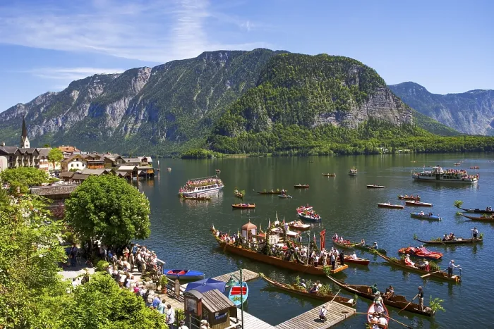 Framed Print : Corpus Christi Procession at Lake Hallstatt Framed Print : Corpus Christi Procession at Lake Hallstatt