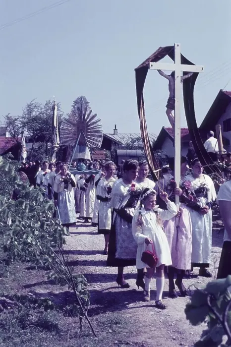Framed Print : Corpus Christi procession in Wackersberg near Bad Toelz