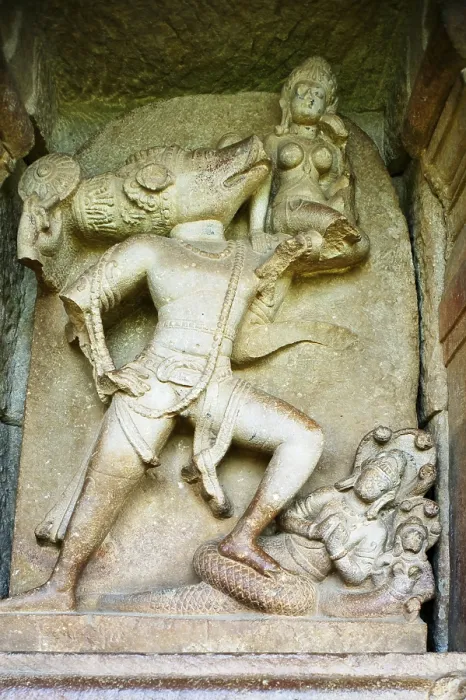 Framed Print : Corridor statue in Durga temple 7th century Framed Print : Corridor statue in Durga temple 7th century