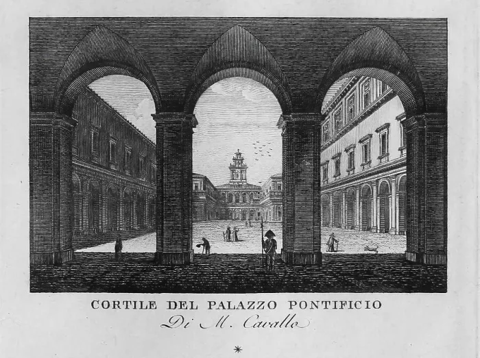 Framed Print : Cortile del palazzo pontificio