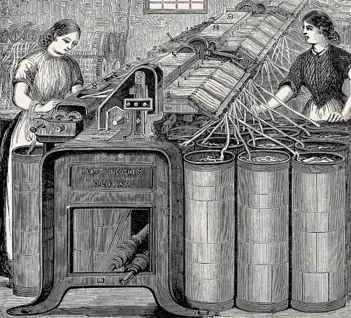 Framed Print : Cotton spinning at Walter Evans and Company Framed Print : Cotton spinning at Walter Evans and Company