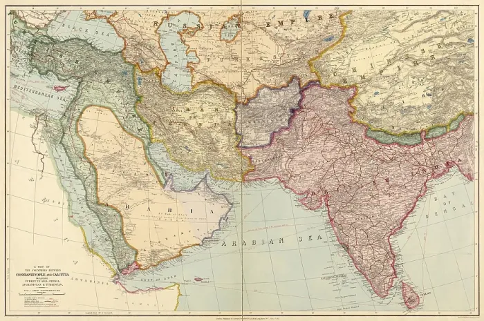 Framed Print : Countries map, Asia Framed Print : Countries map, Asia