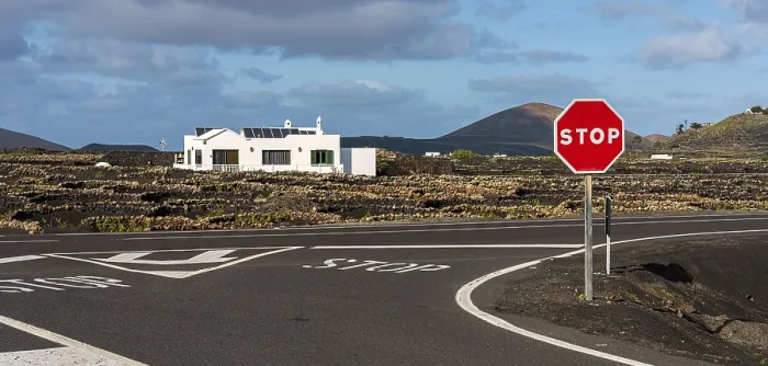 Framed Print : Country road in Lanzarote, Canary Islands, Spain