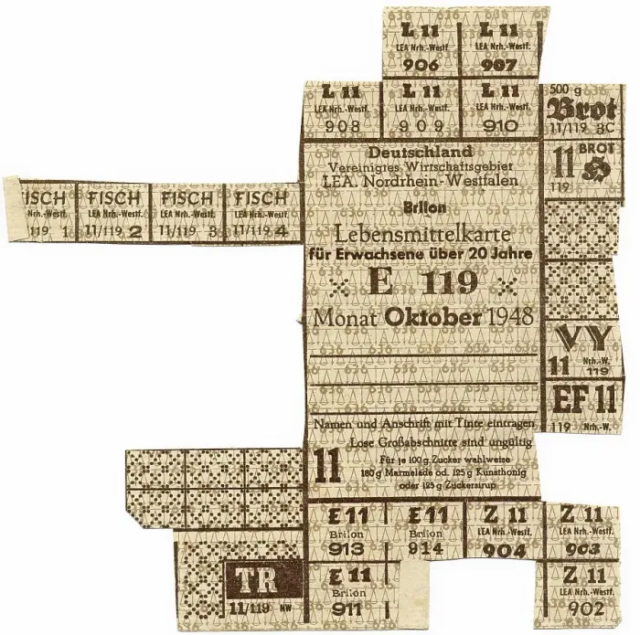 Framed Print : Coupons, adult ration card for food