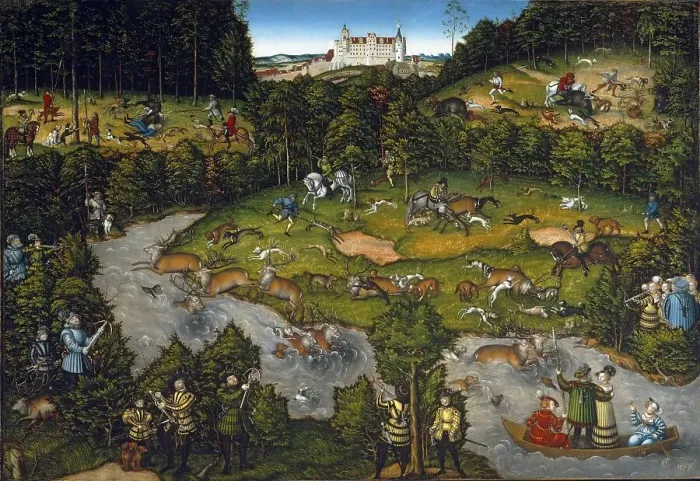 Framed Print : Court Hunt at Hartenfels Castle
