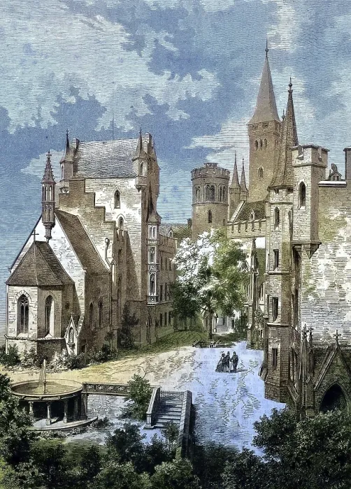 Framed Print : Courtyard of Hohenzollern Castle