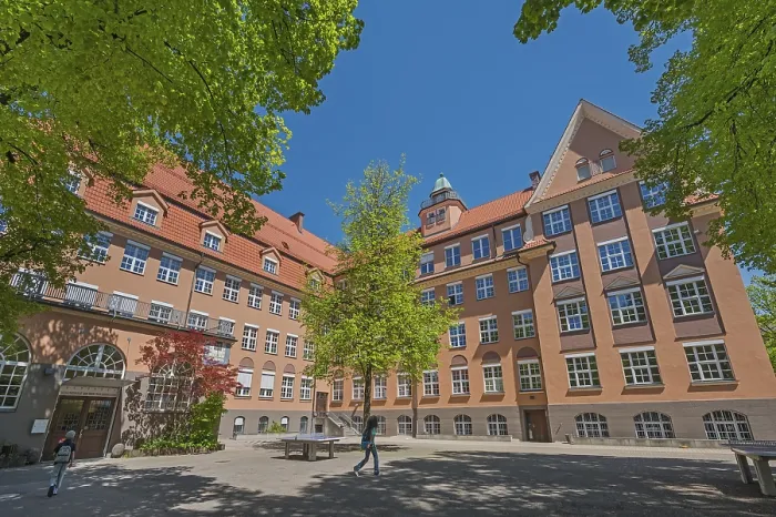 Framed Print : The courtyard of the Realschule an der SalzstraBe