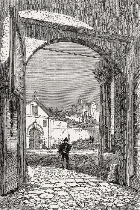 Framed Print : The courtyard of San Pietro in Montorio