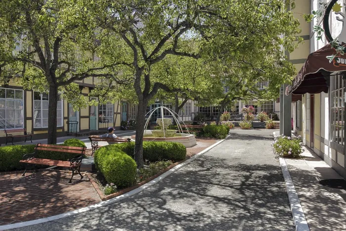 Framed Print : Courtyard in Solvang