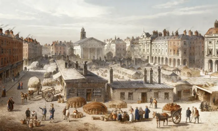 Framed Print : Covent Garden Market, 1820, West End