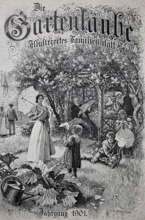 Framed Print : Cover of the family magazine Die Gartenlaube in 1901