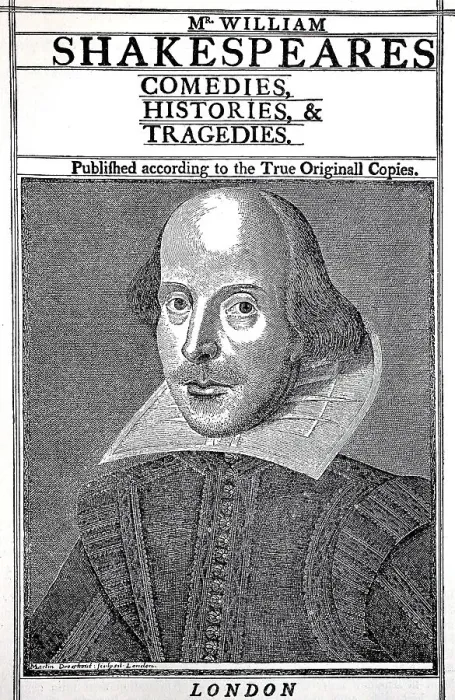 Framed Print : Cover picture of the folio edition of Shakespeares plays from 1623 Framed Print : Cover picture of the folio edition of Shakespeares plays from 1623