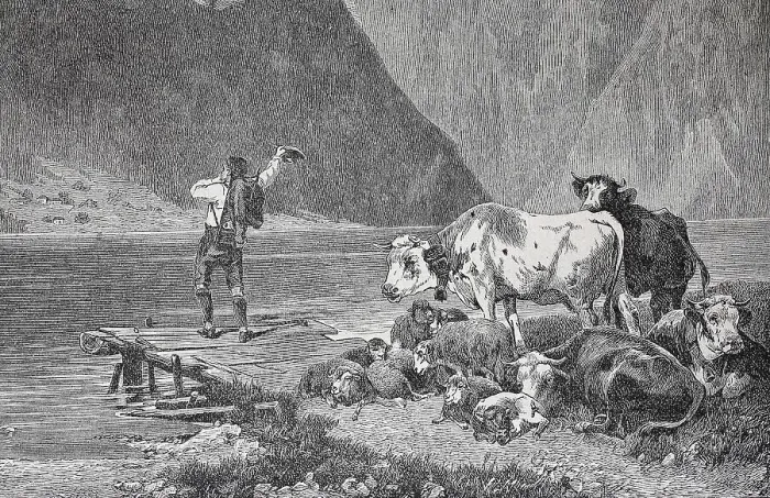 Framed Print : Cowherd Waiting for the Ferryman