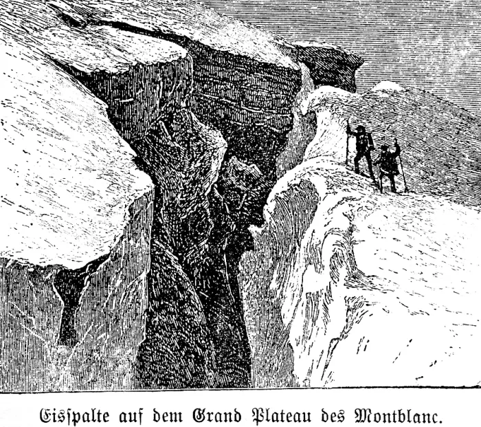 Framed Print : Crevasse on the Grand Plateau de Mont BBanc