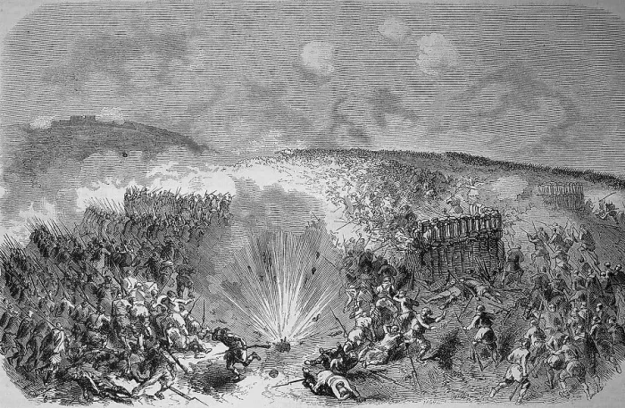 Framed Print : Crimean War 1855, the battle at the Thurm Malachow