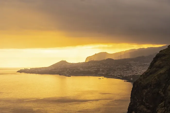 Framed Print : Cristo Rei viewpoint at sunset in Funchal in summer Framed Print : Cristo Rei viewpoint at sunset in Funchal in summer