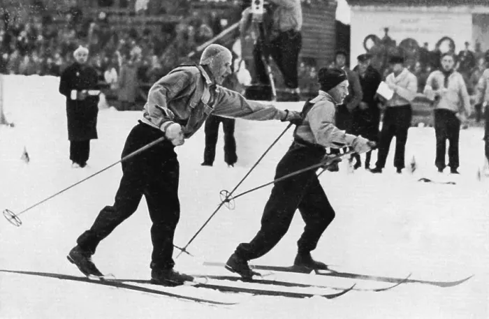 Framed Print : Cross-country skiing, change of Finns
