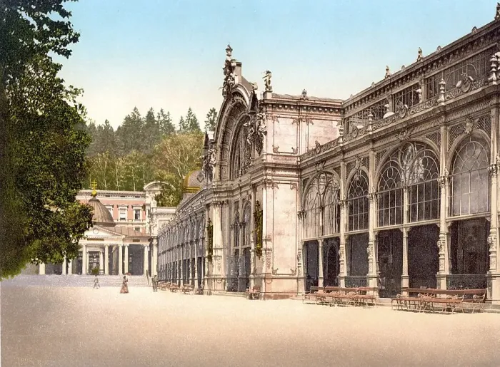Framed Print : The Cross Fountain Colonnade, Marienbad