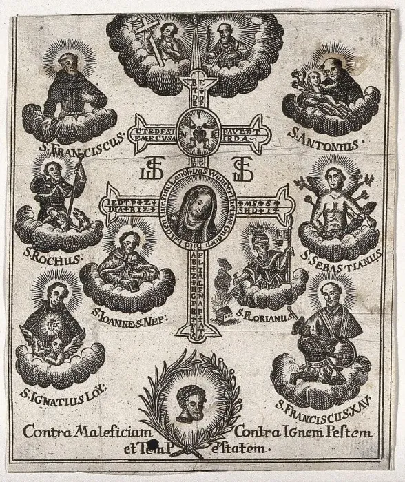 Framed Print : A cross with the image of the Virgin of the Ursulines in Landshut