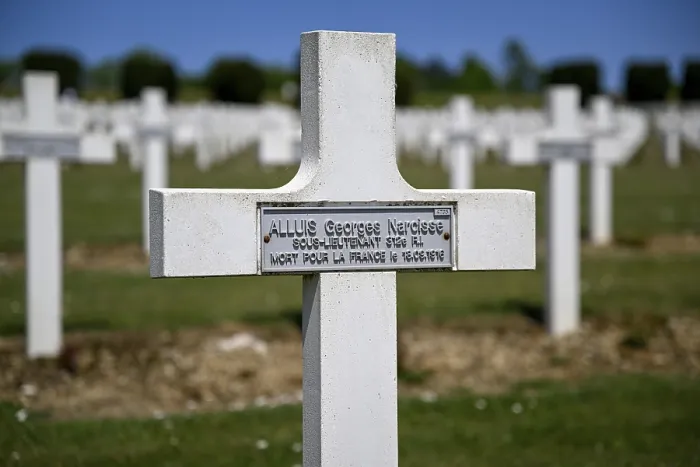 Framed Print : Cross at the military cemetery near the Douaumont ossuary