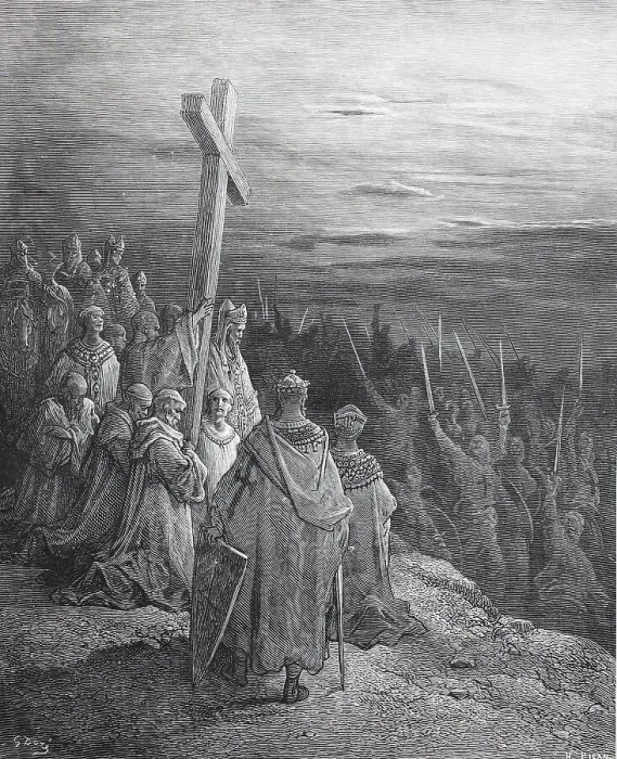 Framed Print : The Cross Welcomes the Army of the Crusaders Framed Print : The Cross Welcomes the Army of the Crusaders