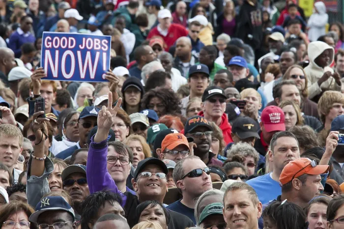 Framed Print : The crowd at President Barack Obama's Labor Day rally in Detroit
